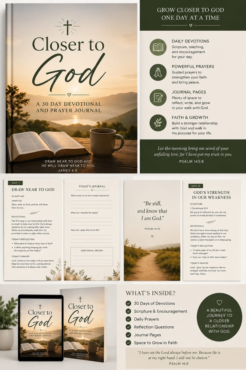 Closer to God – A 30-Day Devotional & Prayer Journal
